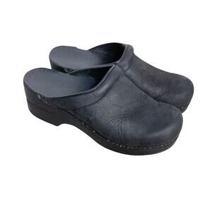 Dansko Black Comfort Wedge Clogs Slip On Platform Mule Shoes 36